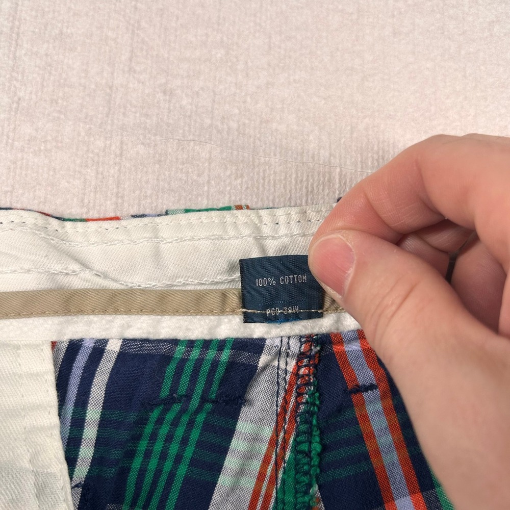 Vintage Polo Ralph Lauren Shorts Men 36 Green Plaid Cargo Cotton 90s Y2K Utility - Picture 7 of 12